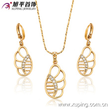 62786 latest design saudi gold jewelry copper alloy 18k earring and pendant white zircon stone jewelry sets